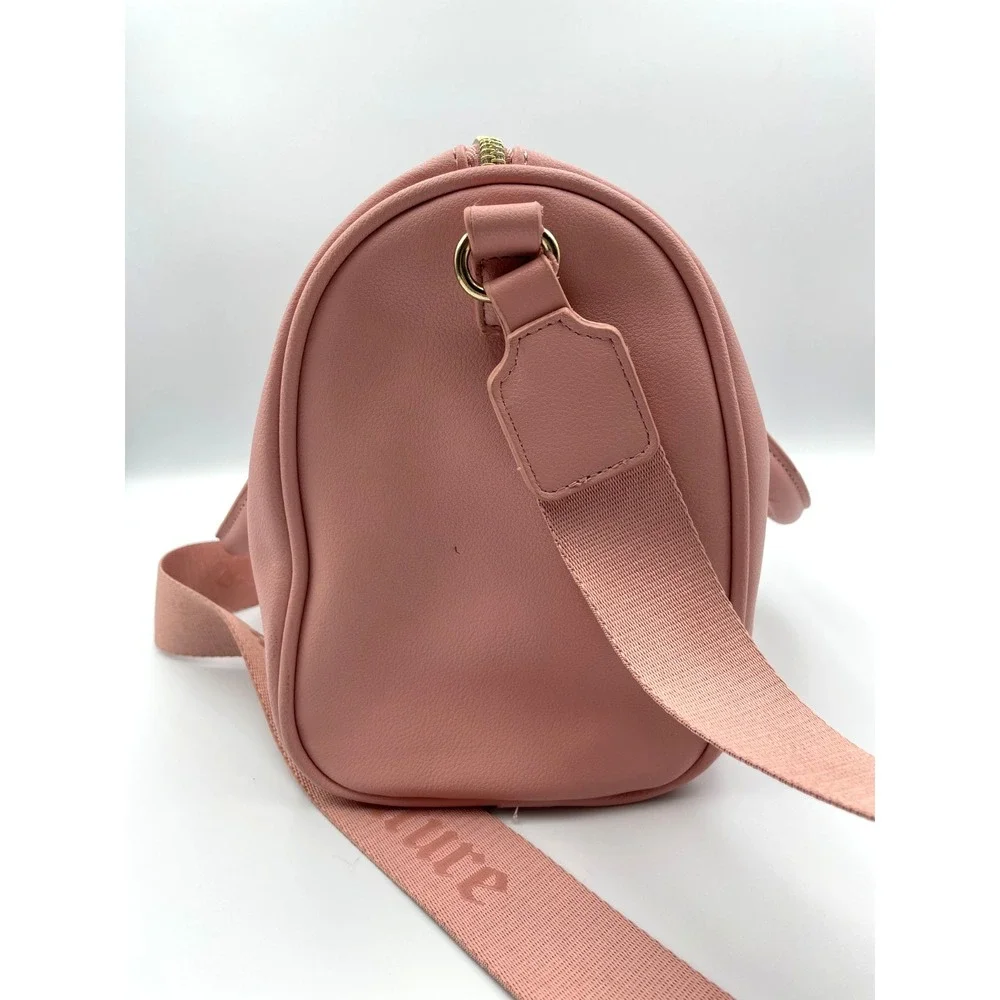 Juicy Couture Pink Studded Logo Satchel Crossbody Bag Gold Hardware Purse